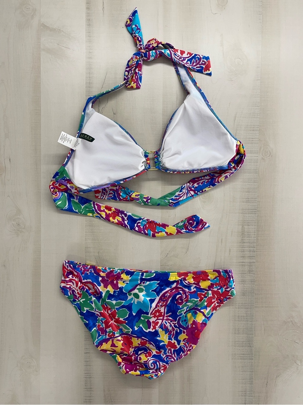 LAUREN RALPH LAUREN printed colorful bikini set halter 12 sexy vacation - Picture 7 of 7